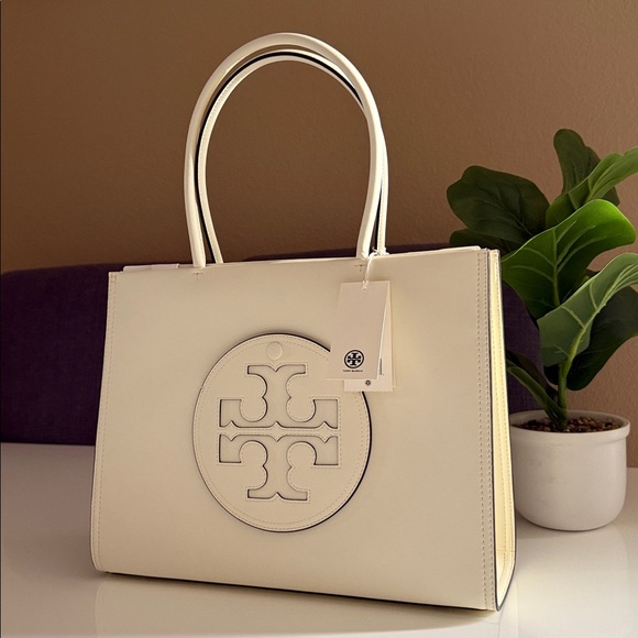 NWT , tory burch ella bio small tote warm white 145612 - Picture 4 of 16